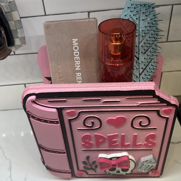 For Her Vanity SPELL BOOK PINK MAKEUP ORGANIZER - Picture 7 of 14